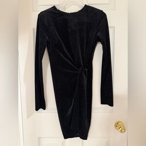 H&M Black Long Sleeve Dress with Knot Detail